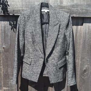 Veronica Beard Black and White Plaid Blazer